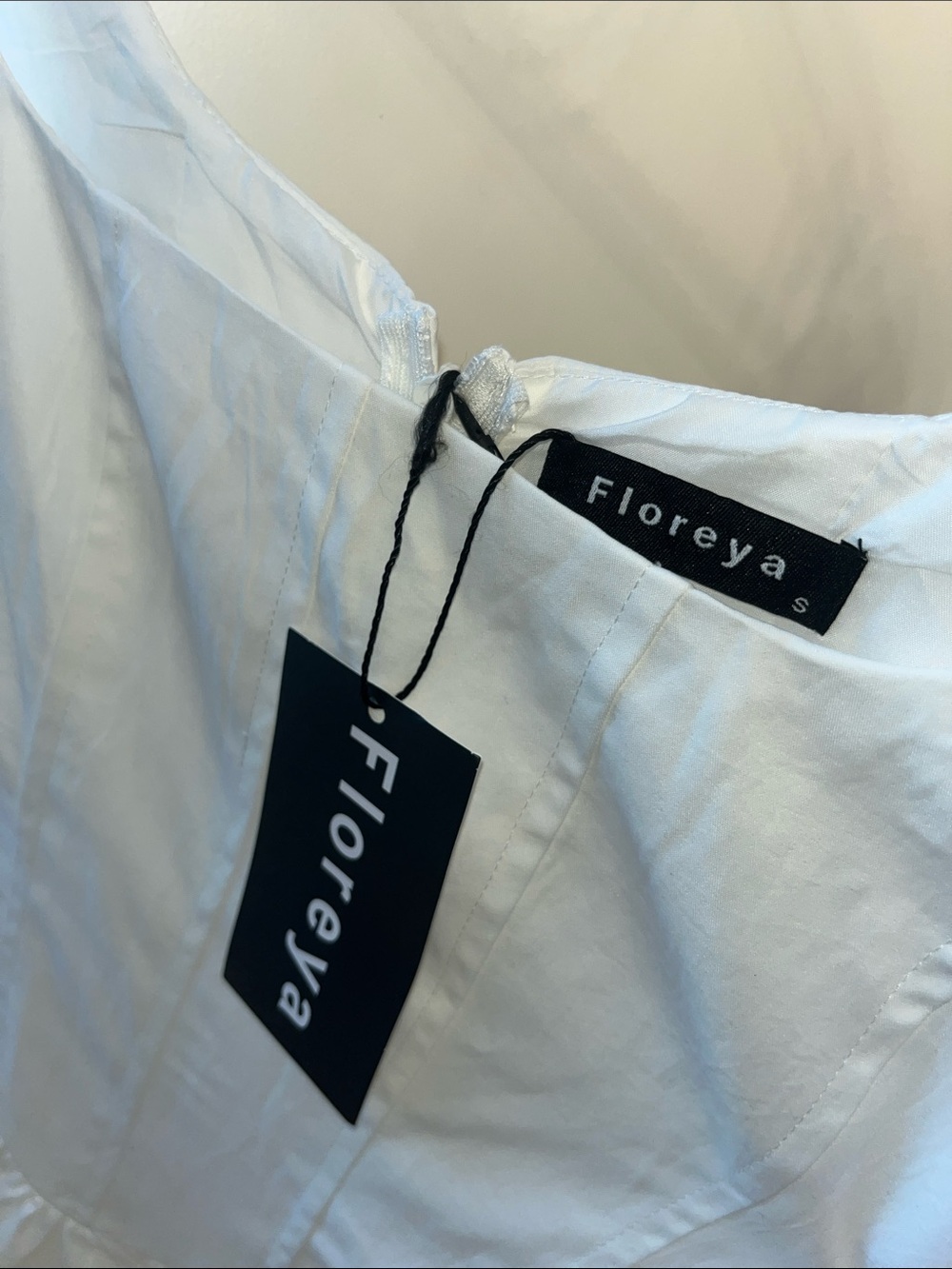 Women’s White Midi Dress - Classic Scoop Neck - Picture 2 of 4